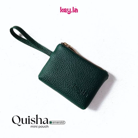 KEY.LA | QUISHA DOMPET KOIN Kulit Sintetis Tekstur Jeruk Muat Kartu & Uang Kertas Ukuran 12x9x2 cm